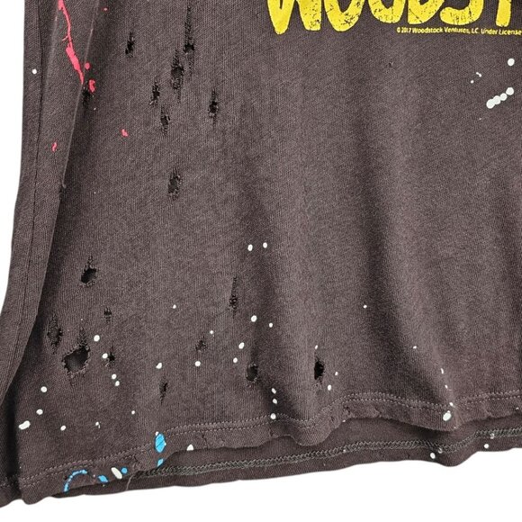 Chaser Womens XS Destroyed Paint Splatter Woodstock Short Sleeve Burnout Tshirt‎ - Picture 5 of 13